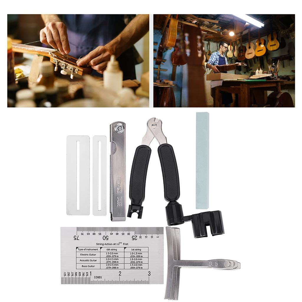 Guitar Tool Set Including Sander Radius Gauge String Action Ruler Fingerboard Guards