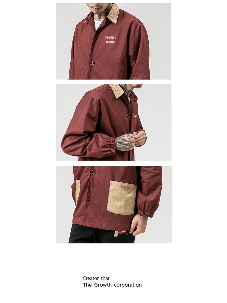 Chinese Style Men's Retro Trench Coat - Autumn/Winter 2018, Plus Size, Fashion Print Casual Jacket