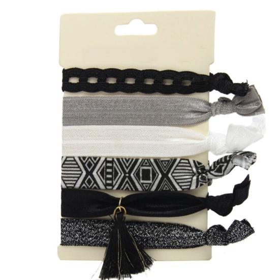 Women's Fashion Flower Printing Gilding Elastic Knot Hair Bands Ponytail Holders