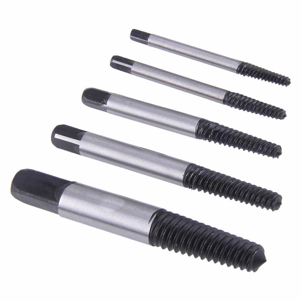 Remover Screw Extractor Silver +Black With Storage Box Drill Bits Set 4mm To 18mm 5 Sizes 5pcs Broken Chrome Vanadium Steel