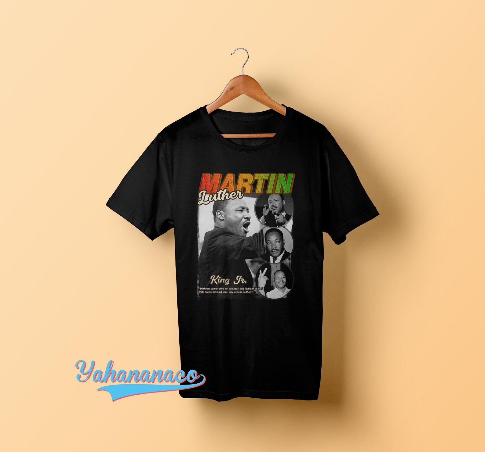MLK Bootleg Rap Shirt Martin Luther King Jr. Tee Vintage Style tshirt Rap tee 90s Shirt Unisex Black White Black History Month M