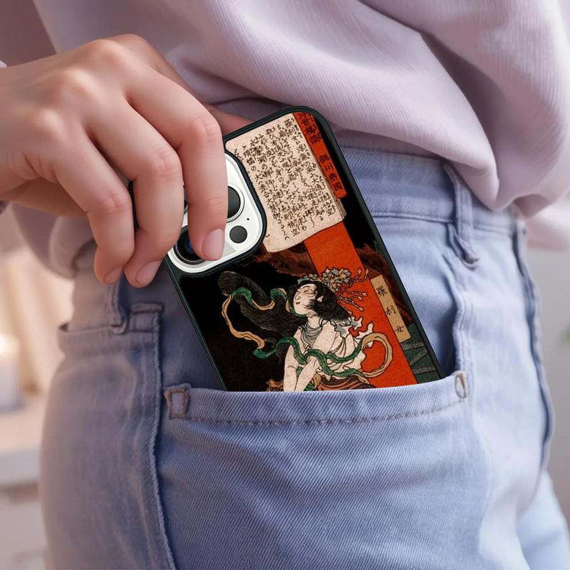 Japanese Ukiyo-e Art Phone Case For iPhone 17 Air 15 16e 14 13 Pro Max Coque 12 11 Pro Max PLUS Cover