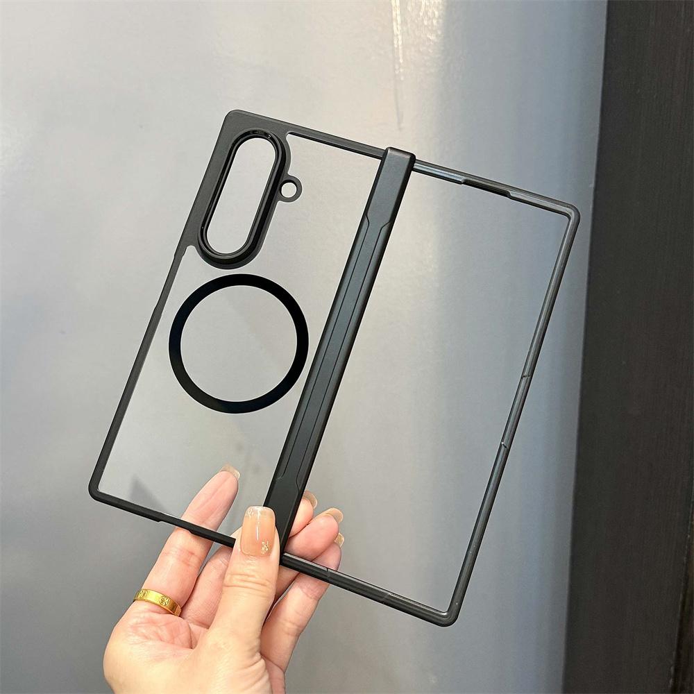 Transparent Magsafe Magnetic Hinge Shockproof Protection Phone Case for Samsung Galaxy Z Fold 7 Fold 6 Fold 5 Fold 4 Clear Cover