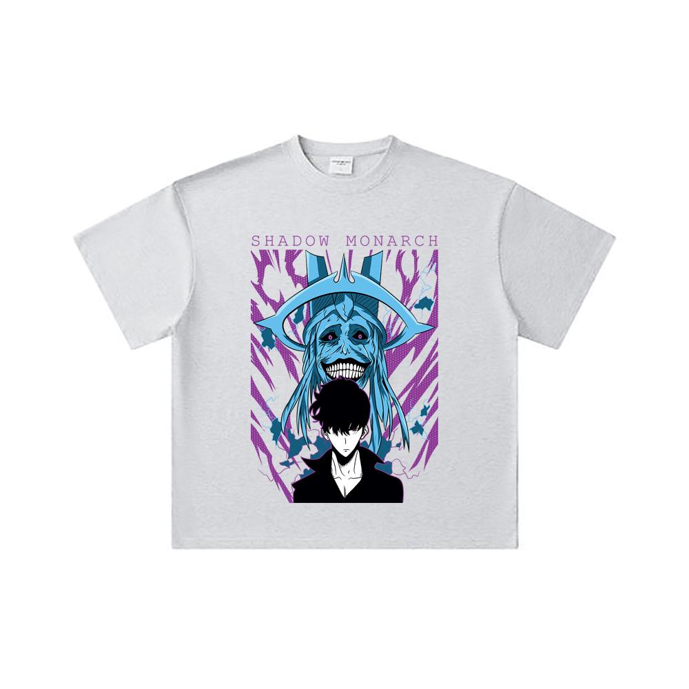 260 GSM Double Yarn 32 Count 100% Cotton Solo Leveling V5 Print Unisex Heavy Cotton T Shirt… More