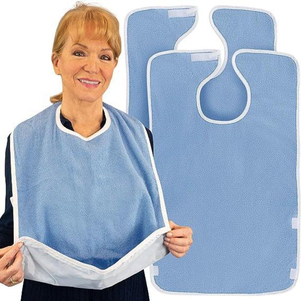Pocket Style Elderly Bib Waterproof Saliva Towel Adult Bibs  Feeding Nursing