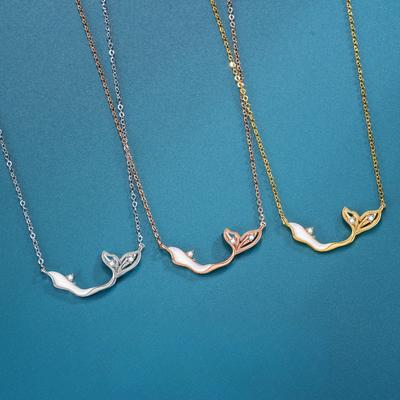 Mermaid Tail Necklace Female Korean Version Niche High Sense Fritillary Ins Style Autumn Women's Pendant