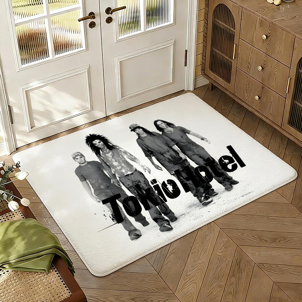 Guitarist T-Tom Kaulitz Singer Floor Mat Soft Thickened Absorbent Non-Slip Bedroom Living Room Door Mat Home Decor Flannel Rugs