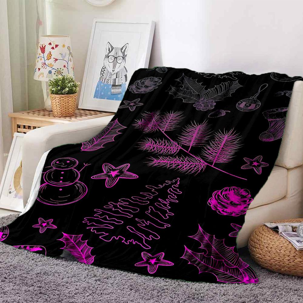 1pc Christmas Winter Print Blanket   Lightweight Flannel Throw Blanket For Sofa, Bed, Living Room, Office, Outdoor Travel, Camping