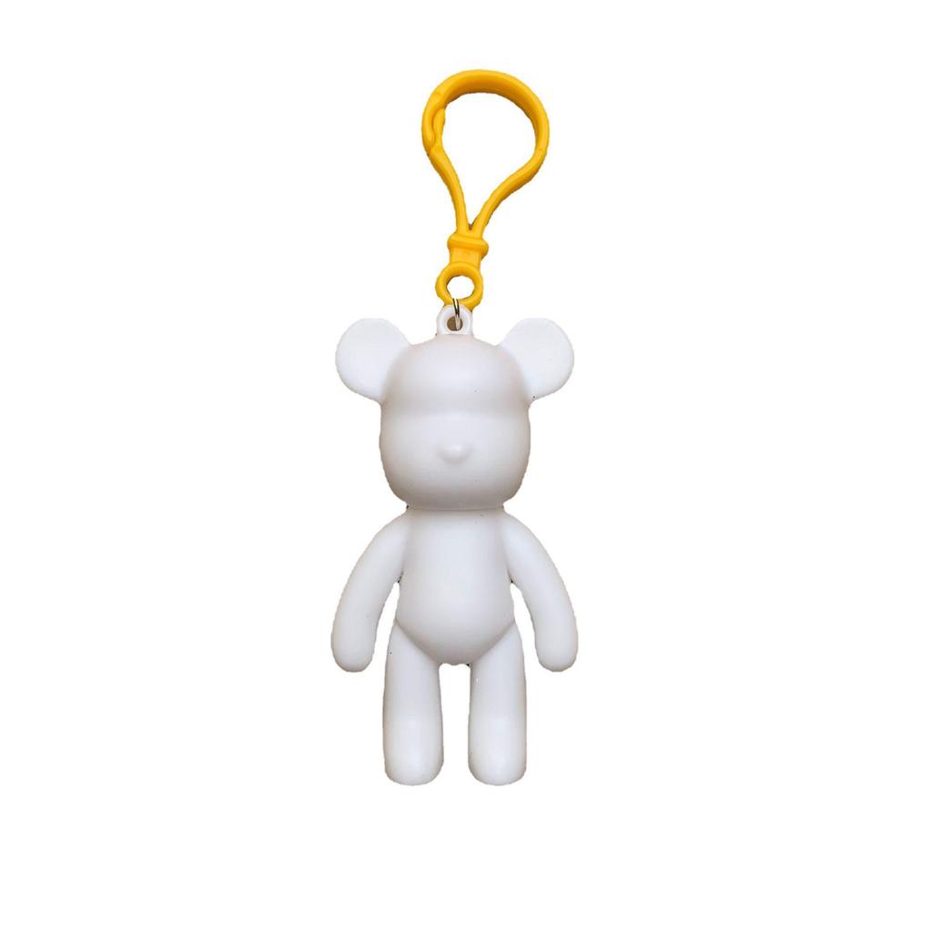 DIY Graffiti Plaster Bear Keychain: Children's Creative Painting Material Kit - White Blank Toy