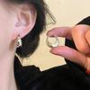 Geometric Ellipse Hoop Earrings: Fashionable Korean Style Hollow Needle Design for Women