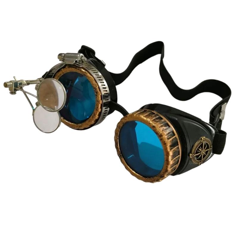 Vintage Steampunk Goggles Welding Glasses Halloween Face Mask Cyber Goggles Cosplay Costume for Womens and Men Gifts
