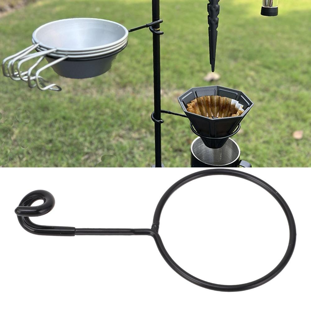 Portable Pole Mounted Storage Holder Black Pole Mounted Storage Rack Outdoor Activities Camping