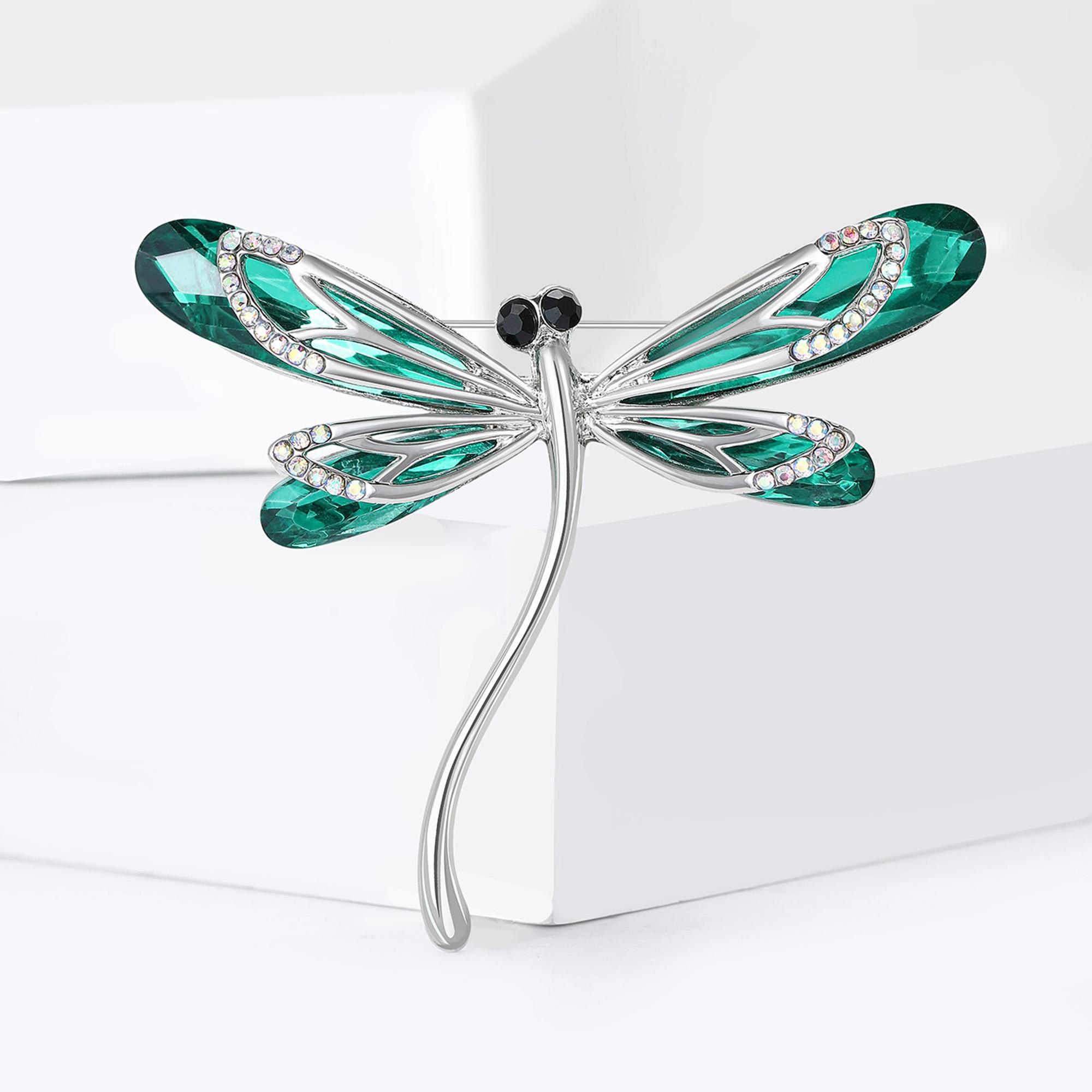 

Fashion Rhinestone Dragonfly Brooches for Women Unisex Insect Pins Keychain Event Party New Gifts Jewelry Decoration Accessories