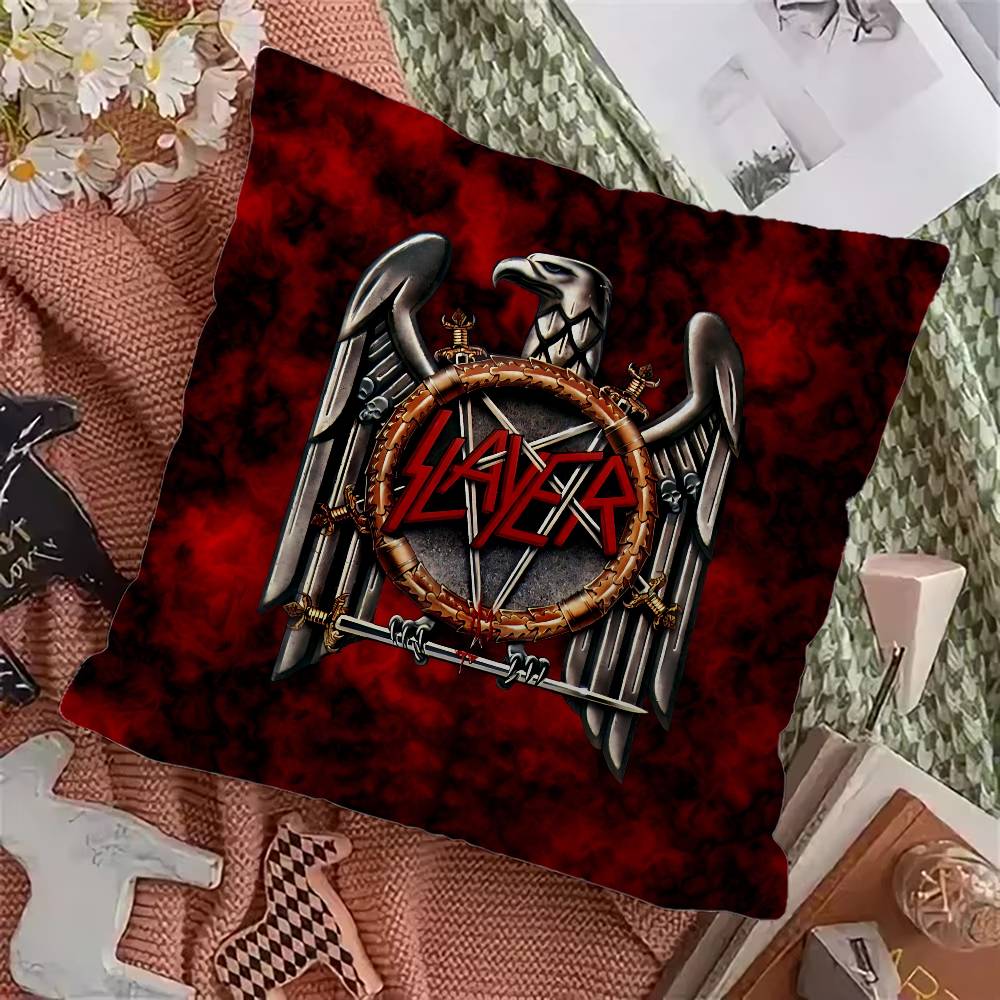 S-Slayer Heavy Metal Band Pillow Cover For Bedroom Room And Living Room Sofa Decorative Cushion Cover