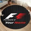 F1 Gear Custom Name Round Area Rug Carpet Rug For Living Room Bedroom Sofa Playroom Decor Nonslip Floor Mat