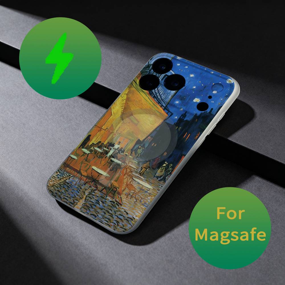Vintage Van Gogh Pattern Phone Case For iPhone 17,16,15,14,13,12,X,XS,Pro,Max,Plus,E,Air,Mini with Magsafe Magnetic Liquid TPU