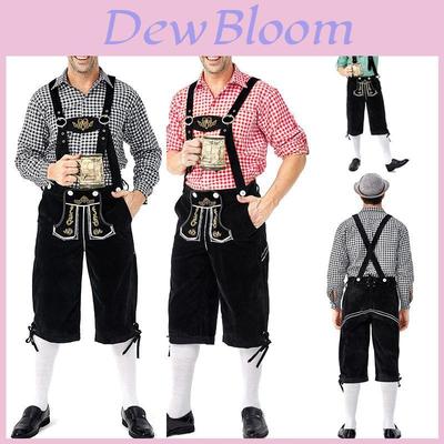 German Traditional Oktoberfest Clothing Stage Costume For Men With Stylish Plaid Shirt