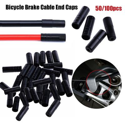 Black Plastic Line Pipe Tool Bicycle Brake Gear Shift/Brake Cap Caps Tips Crimps Outer Cable Cover
