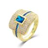 J0109 Micro-Inlaid Zircon Full Diamond Ring, Real Gold Electroplated Jewelry Environmental Protection Ring