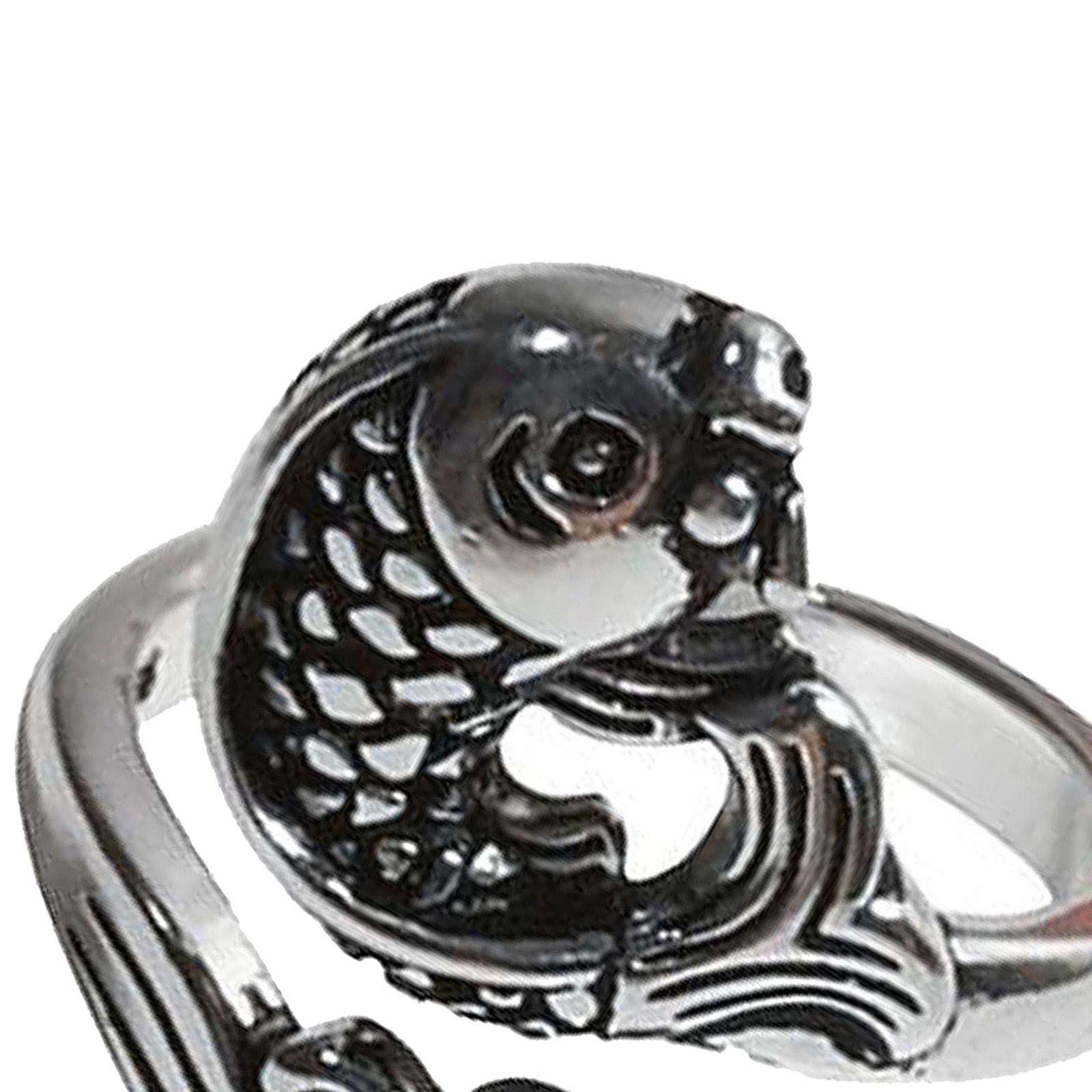 

3PCS Knitting Loop Crochet Loop Knitting Peacock Shape Ring Finger Decoration Koi Fishes