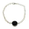Black Spinel Gemstone Handmade 925 Sterling Silver Jewelry Bracelet 7-8" GK-6338