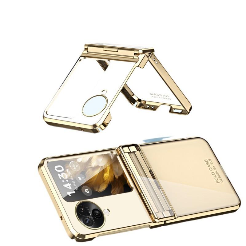 OPPO Find N3 Flip Phone Case Full Cover Transparent Electroplated Hinge Shockproof PC Shell With Magnetic Adsorption
