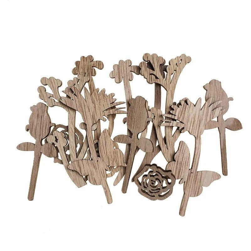 20pcs Wood Shapes Slices for DIY Wedding Birthday Party Favors Centerpieces Wooden Flowers for Crafts Unfinished Wood Cutouts