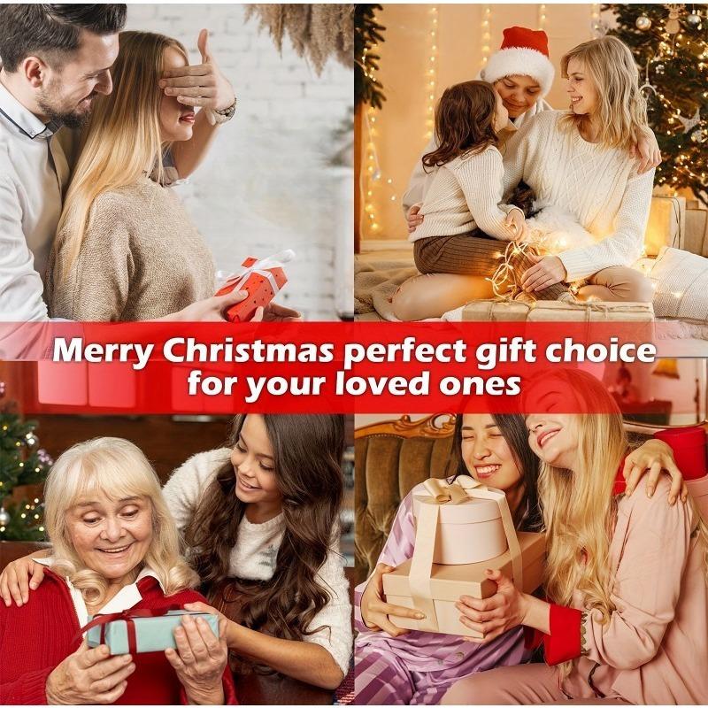 2D Flat, "Merry Christmas" Heart-Shaped Acrylic Christmas Desktop Decoration, Festive Trees and Snowflakes, Suitable for wall decoration, porch, room,