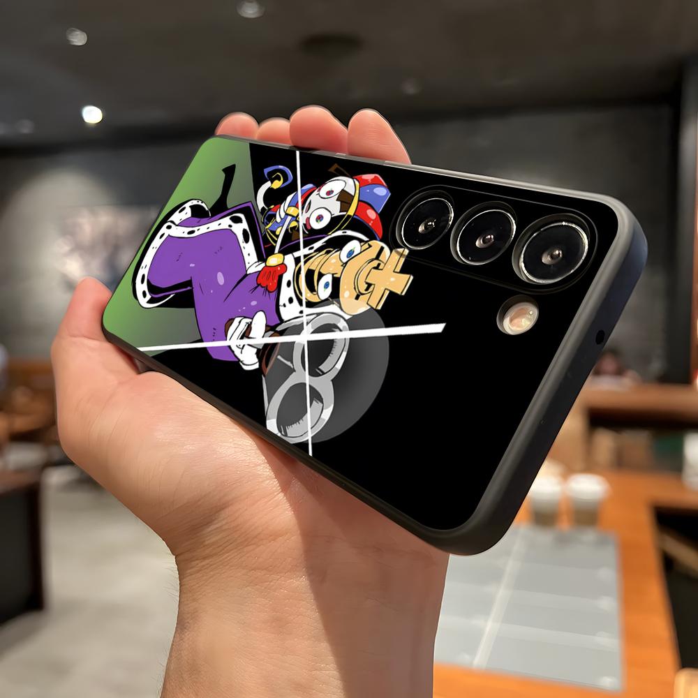 Niesamowite etui na telefon D-Digital C-Circus do Samsung A56 A36 A26 A16 A15 A25 A35 A55 A14 A34 A24 A54 Czarne Miękkie