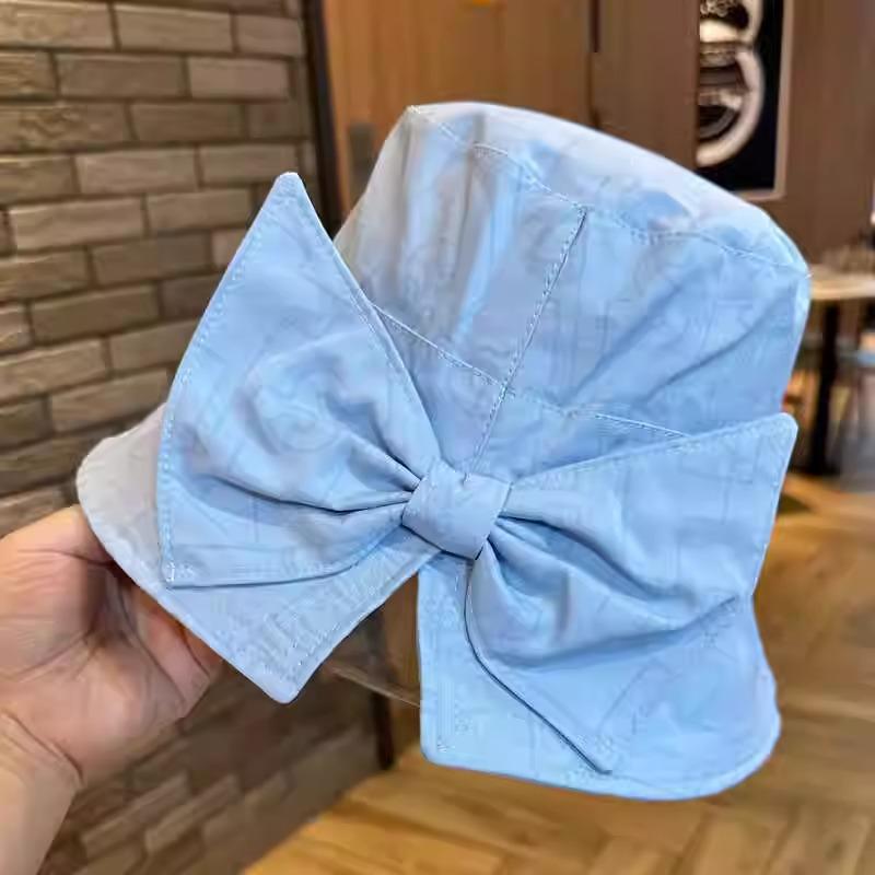 Elegant Bow Butterfly Sun Hat For Women Adjustable Wide Brim Breathable Sunshade Cap Fishing