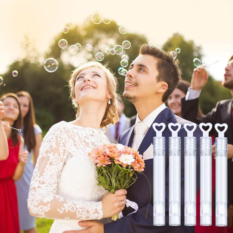 20Pcs Wedding Bubble Tube for Kids Party Bags and Table Decorations Unforgettable Moment Bubbles Tubes