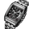 Megir Blau Edelstahl Männer Uhr Rechteck Große Zifferblatt Business Quarz männer Armbanduhren Relogio Masculino Militär Uhr Mann