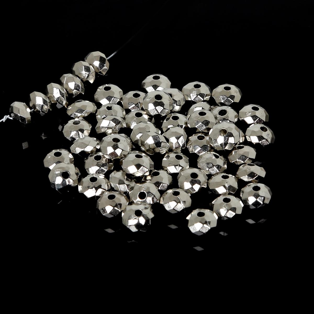 

100-500 шт акриловые круглые бусины-разделители CCB для изготовления ювелирных изделий DIY браслеты ожерелья 8x5mm 100pcs серебряный
