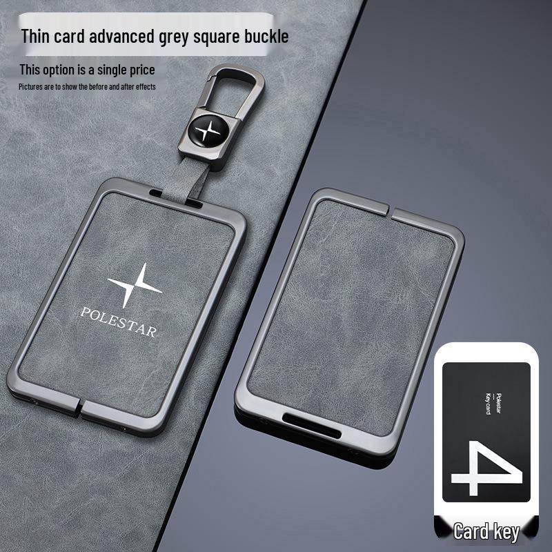 Polestar 4 Card Key Case Cover: Metal Shell with Buckle for Men and Women