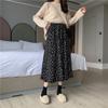 Vintage Floral Print A-line Pleated Long Skirts Summer Women Skirt Streetwear Drawstring Elastic Waist Midi Skirt