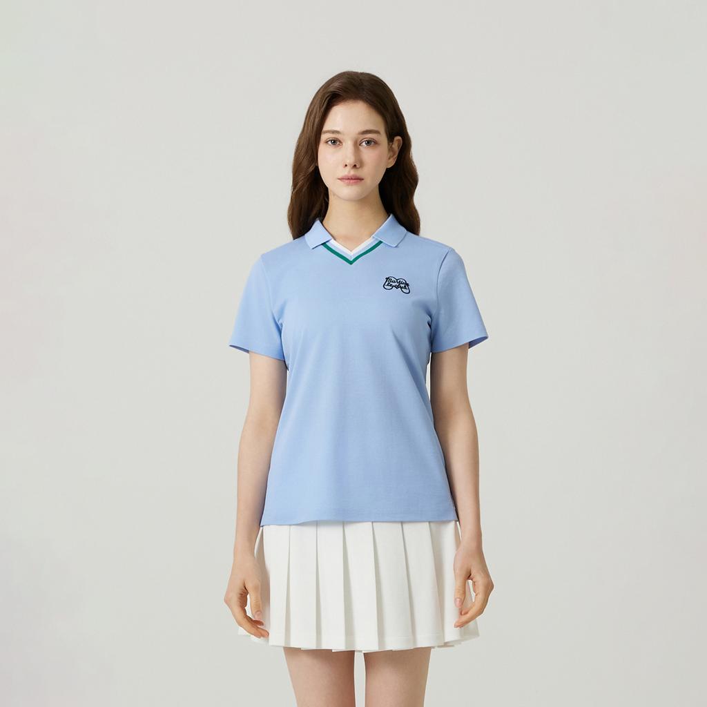 MARTINE GOLF V Neck Half Sleeve T-Shirts_S/Blue