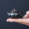 Kiln-altered Mini Purple Clay Teapot, Playable Fingertip Tea Pet and Ornament for Kung Fu Tea Sets