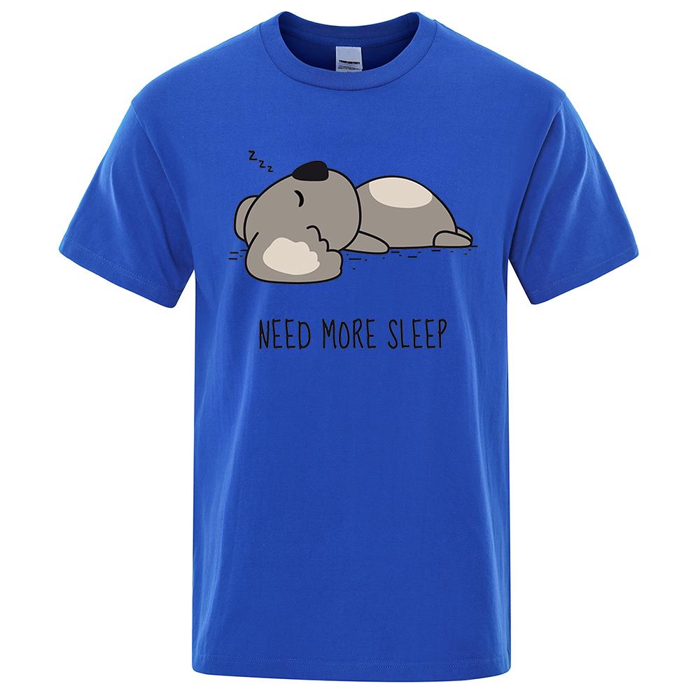 Need More Sleep Cartoons Bear Men Tshirt Street T-Shirts Tops Fashion Cotton Clothes Casual Breathable T Shirt