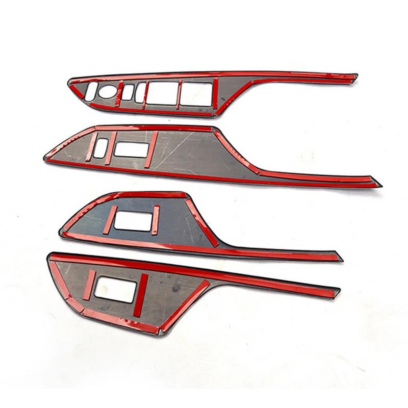 4 Stück für Honda Civic 2016–2020 Autofensterschalter-Abdeckung, Verkleidung, Carbon-Look, Aufkleber, Auto-Innenausstattung