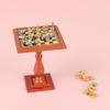 Miniature Wooden Chess Table Fits 1 12 Scale Dollhouses Magnetic Game Pieces Included Creative Gift For Hobbyists