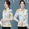 Shirt Women's Long Sleeve New Women's Versatile Fashion Loose Blossom Printed Chiffon Shirt