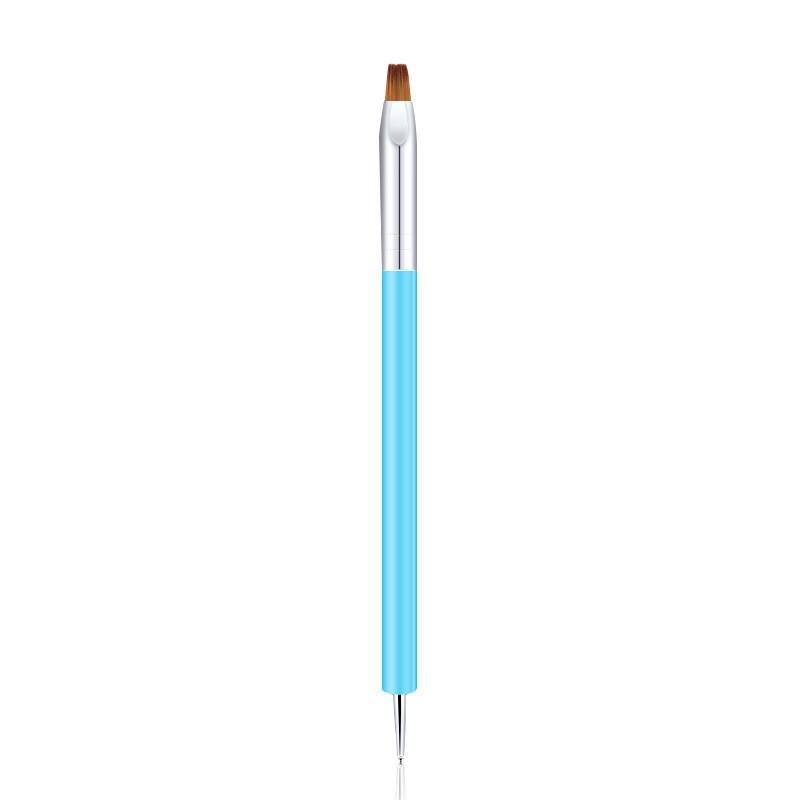 Nail Art Dual-Use Gel Pen with Dotting Tool & Flat Brush