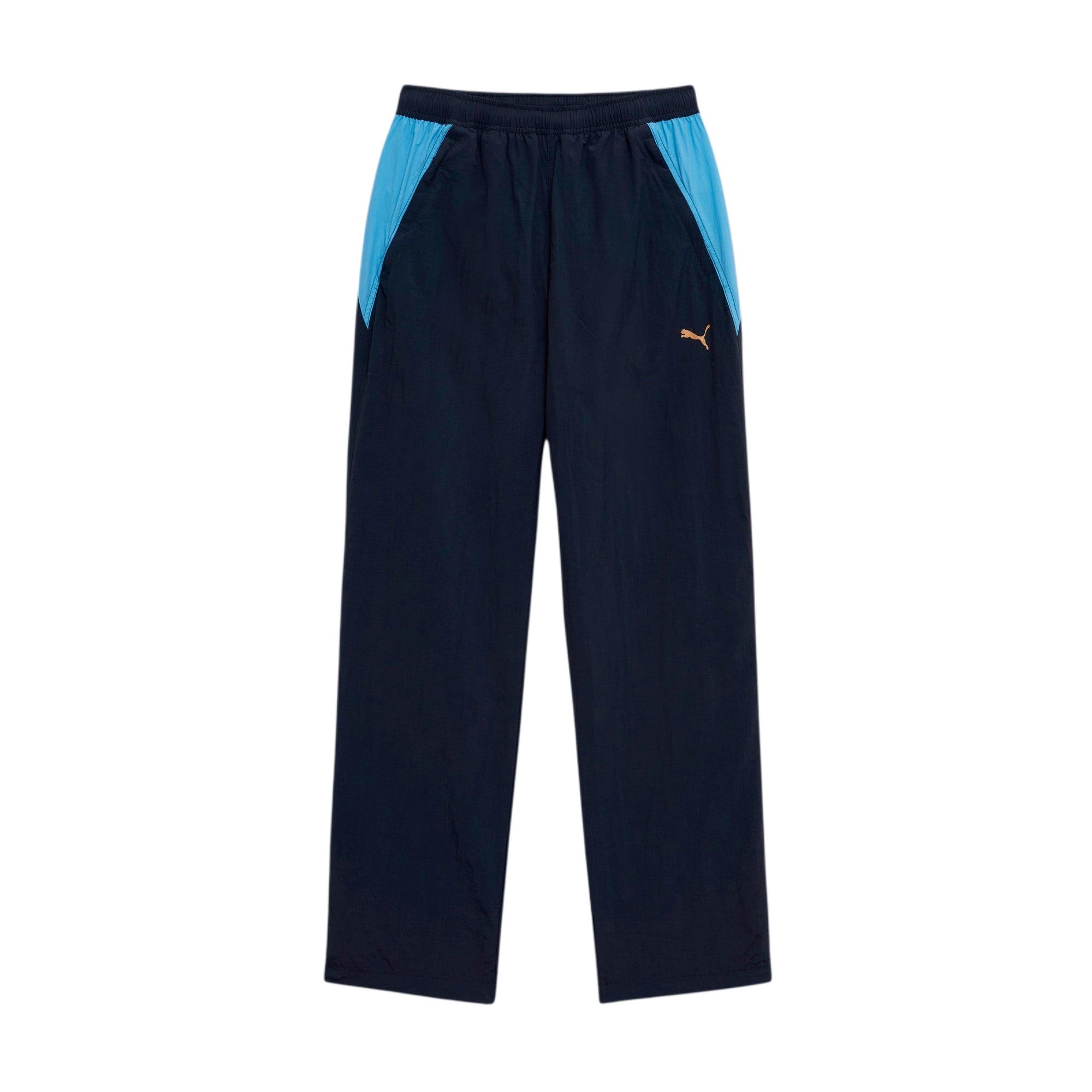 Puma Archive Statement Smu Us Wv Pt Ch Woven Loose Fit Color Block Casual Pants Women bottoms Light-Blue 94104402 XXL