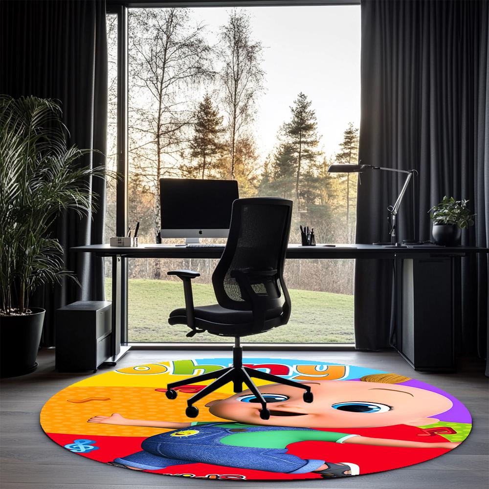 CoComelon Printed Round Rug Carpet Chair Rug Area Rug Entryway Doormats,for Office Chair Living Room Bedroom Kitchen Room.