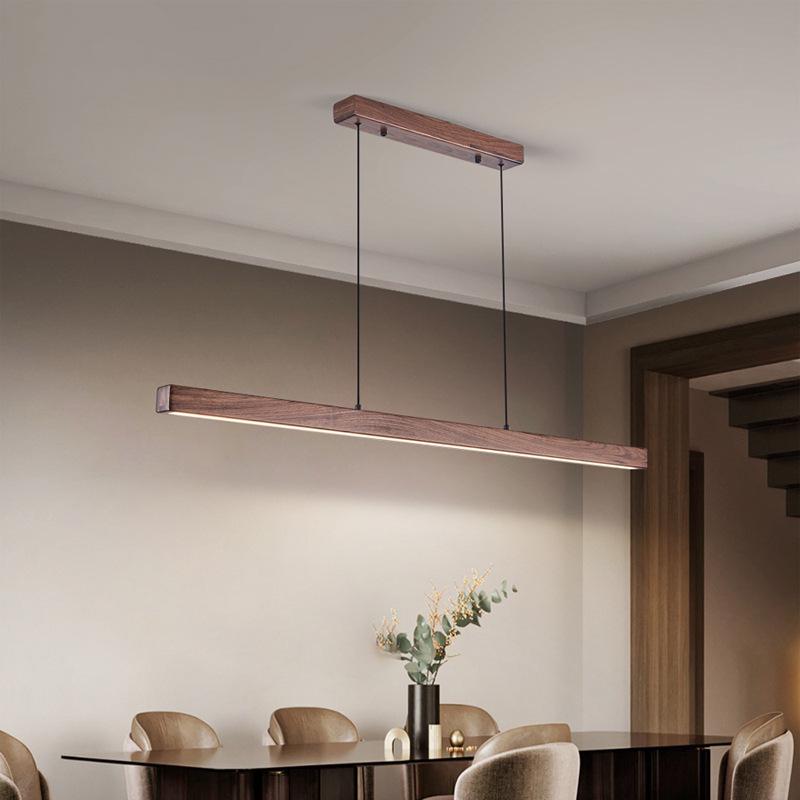 Wabi-Sabi Black Walnut Chandelier: Japanese-Inspired Solid Wood Office Lamp