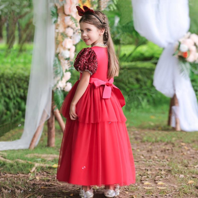 Dívčí šaty princezna Puffy Mesh Sukně Večerní šaty Dlouhé šaty