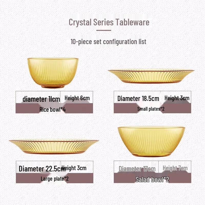 Corning VISIONS Amber Heat-Resistant Glass 10-Piece Dinnerware Set