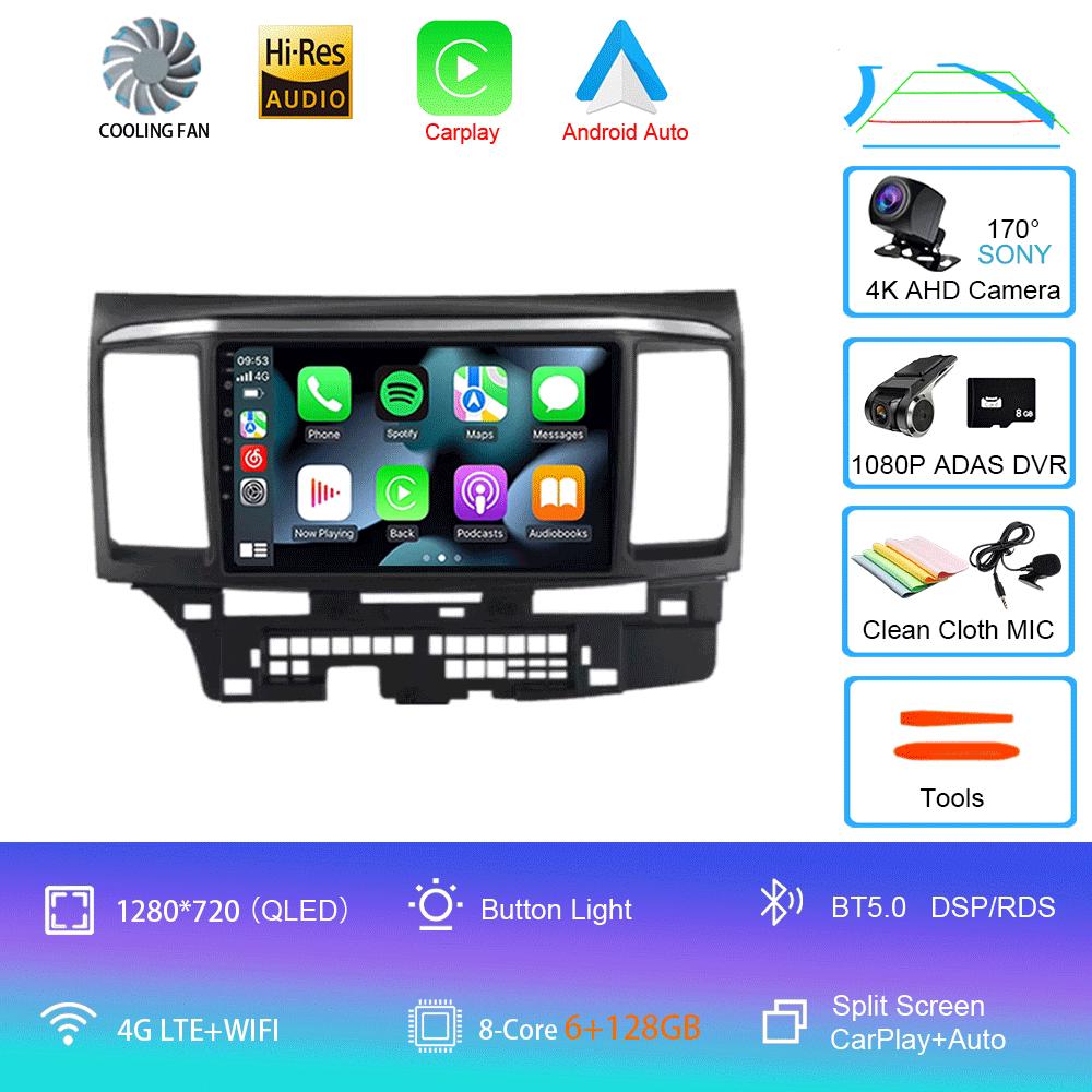 Android 14 For MITSUBISHI LANCER 9 10 X 2008 2009 2010 2011 - 2016 9Inch Stereo Audio Car Radio GPS Player Carplay Auto Screen