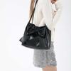Bucket Bag INS Tote Bag Solid Color Fashion Underarm Bag Casual PU Bow Shoulder Bag  Children