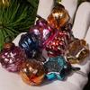 25 Piece Retro Multicolor Distress Glass Vintage Christmas Ornaments Mini Bulk Decorative Ornaments Xmas Balls for Halloween, Christmas Tree